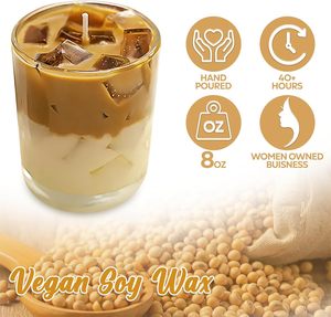 Bougie parfumée artisanale, nouveau design, bougies d'aromathérapie de luxe, cadeau pour la Saint-Valentin, anniversaire, bougies parfumées au café glacé - Product Image 2