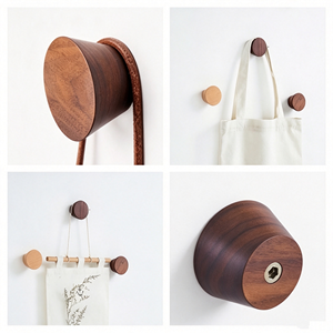 Porte-manteau mural simple <span class=keywords><strong>en</strong></span> <span class=keywords><strong>bois</strong></span> de hêtre <span class=keywords><strong>naturel</strong></span>, style campagnard, nouveau produit - Product Image 2