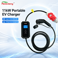 Nouveau chargeur EV portable de type 2 de 11 kW, 16 A, IP67, protection contre les fuites, utilisation domestique européenne, garage