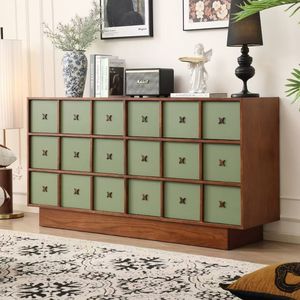 Gabinete moderno de mediados de siglo, gabinete de almacenamiento lateral de madera maciza para muebles del hogar, estilo retro, adecuado para dormitorios y salas de estar - Product Image 2