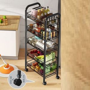 Étagères métalliques modernes à double niveau pour cuisine, avec support pour four à micro-ondes et rangement pour épices - Product Image 3