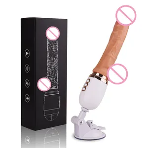Consolador con control remoto para masturbación femenina, juguete sexual retráctil automático con vibración, máquina sexual con pistola de consolador caliente para punto G y vagina