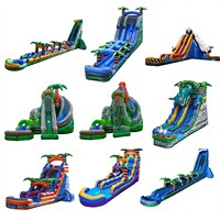 Toboggan aquatique gonflable personnalisé OEM ODM à double voie en PVC durable de 3 m, blanc, pour parc d'attractions
