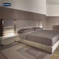 Direkt vom Hersteller: Luxuriöses Modernes Schlafzimmer-Set, Einzelbett/Kingsize-Bett, Weiches Bett mit Drehbarem Holzrahmen, Gepolstertes Lederbett mit Stauraum