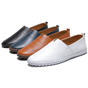 Zapatos de cuero genuino sin cordones para hombre, cosidos a mano, zapatos de cuero para hombre, zapatos ligeros para caminar, plantilla suave, ideales para el ocio urbano. - Product Image 4