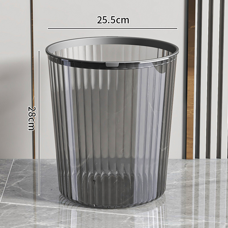 Large transparent gray trash can 726