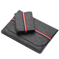 Hot Sell Sac d'ordinateur portable en feutre personnalisé Motif personnalisé avec stockage de câble de données