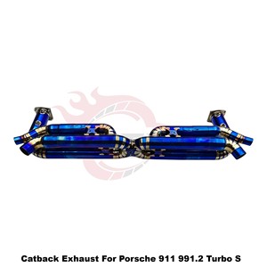 Sistema de Escape Catback Recto Vortex Blue Titanium para Porsche 911 991.2 Turbo S 3.8T Flat-6 2016-2019, Kits de Ajuste Directo - Product Image 3