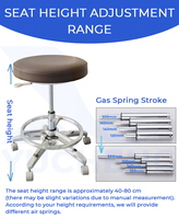 Chaise pivotante ronde avec coussin en éponge haute densité, tabouret d'assistant dentaire pour clinique, hôpital, laboratoire