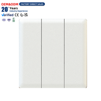 Panneau d'interrupteurs mural personnalisé OEM, longue durée de vie, pour projets commerciaux, surface lisse, commande électrique, interrupteurs 3 gangs 2 voies