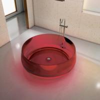 Nouvelle arrivée : Baignoire autoportante moderne en résine écologique, surface solide, baignoire de trempage en cristal pour 2 personnes, salle de bain