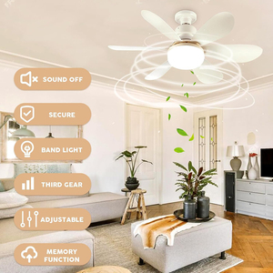 Lámpara <span class=keywords><strong>Ventilador</strong></span> de <span class=keywords><strong>Techo</strong></span> Inteligente de Lujo de 16.5 Pulgadas, Pequeño, Mini, de Perfil Bajo para Sala de Estar, 220v con Luces y Control Remoto - Product Image 5