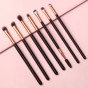 2022 Modedesign OEM Factory 7 Stück Synthetisches Haar Lidschatten Augenbrauen Make-up Pinsel Set