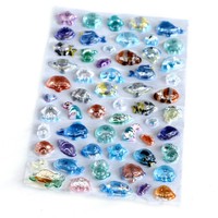Autocollants 3D Pop-Up Amusants Double Face Série Océan Style Japonais Décorations DIY pour Enfants Emballage Blister Revêtement Résine
