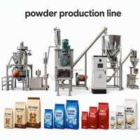 Ligne de production automatique de pré-mélange de poudres d'épices, alimentation sans poussière, transport sous vide, mélange par ruban, emballage, machine en acier inoxydable