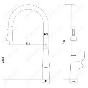 <span class=keywords><strong>Robinet</strong></span> <span class=keywords><strong>de</strong></span> cuisine Sembowell en laiton finition bronze, mitigeur d'évier à <span class=keywords><strong>col</strong></span> <span class=keywords><strong>de</strong></span> <span class=keywords><strong>cygne</strong></span> avec douchette extractible, monocommande <span class=keywords><strong>eau</strong></span> chaude et <span class=keywords><strong>froide</strong></span>, à poser sur plan - Product Image 4