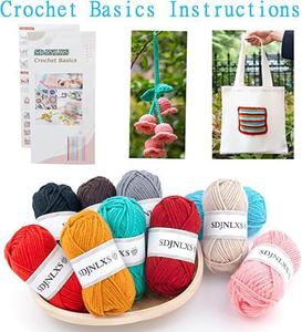 96 Piece <b>Crochet</b> Tools <b>Kits</b> - 73 Pcs Set Includes Various Yarn Balls, Needles, Accessories <b>Kit</b>, Canvas Tote Bag <b>Crochet</b> Starter - Product Image 6