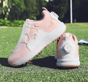 Chaussures de golf professionnelles pour femmes, légères, respirantes, roses et blanches, à boucle rotative personnalisée, à laçage automatique, vente en gros - Product Image 4