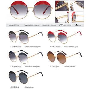 Gafas <span class=keywords><strong>de</strong></span> <span class=keywords><strong>Sol</strong></span> Redondas <span class=keywords><strong>de</strong></span> Metal para <span class=keywords><strong>Mujer</strong></span> MS 93340, Diseño <span class=keywords><strong>2022</strong></span>, con <span class=keywords><strong>Lentes</strong></span> Degradados, Elegantes Gafas <span class=keywords><strong>de</strong></span> <span class=keywords><strong>Sol</strong></span> <span class=keywords><strong>de</strong></span> Cuero para <span class=keywords><strong>Mujer</strong></span> - Product Image 4