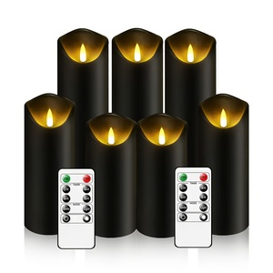 7個の点滅LEDキャンドルセット、2つのリモコンとタイマー付き、お祝いの装飾やホリデーギフトに最適です。 - Product Image 1