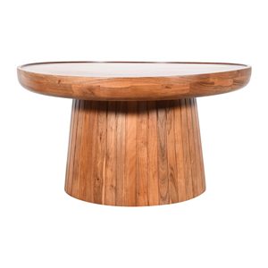 Contemporary Modern <b>Round</b> Wooden Coffee <b>Table</b> for Living Room Furniture <b>Solid</b> <b>Wood</b> Center <b>Table</b> with Natural Grain Finish - Product Image 3