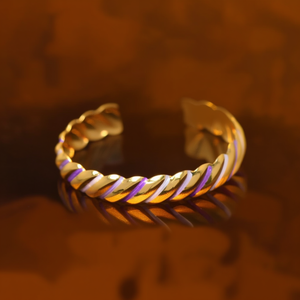 Fashion <b>Bangle</b> 316L Stainless Steel PVD Gold Plating Resistant Sustainable Jewelry Bracelet - Product Image 3