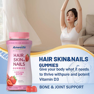 Yetişkin Kullanımı İçin Biotin İçeren Güzellik Ürünü OEM Helal Şekersiz Tırnak Cilt Büyüme Jelibon Şekerleri Saç Vitaminleri - Product Image 4