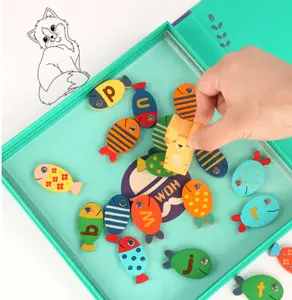 Новинка 2022, Детская развивающая Магнитная Карточка с буквами для рыбалки, деревянные игрушки, веселая настольная игра, игрушки, подарок, игрушки для детей