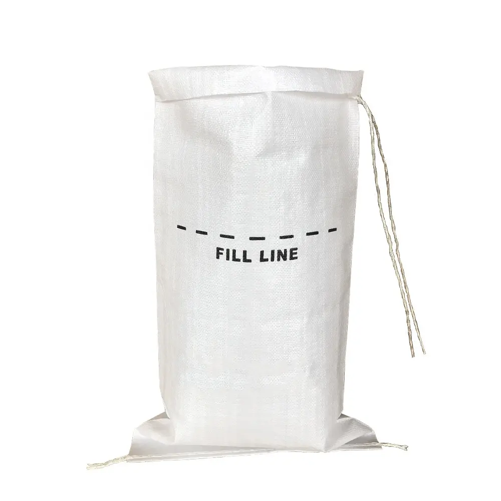 original factory white color uv-proof pp sand sack protect flood customized print pp woven bag