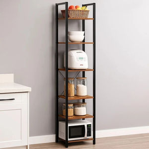 <span class=keywords><strong>Librero</strong></span> de Madera Elegante de 6 Niveles con Estructura Metálica, Estantería de Estilo Rústico y Mueble de Salón para Espacios Pequeños - Product Image 6