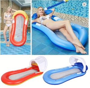 Hamaca Flotante Inflable de PVC para Adultos, Diseño Plegable a Rayas para Descansar Junto a la Piscina, Ideal para Fiestas - Product Image 3