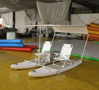 Luxe 2 personnes Mini meilleur bateau à aubes électrique gonflable en aluminium PVC catamaran SUP Board pour la pêche