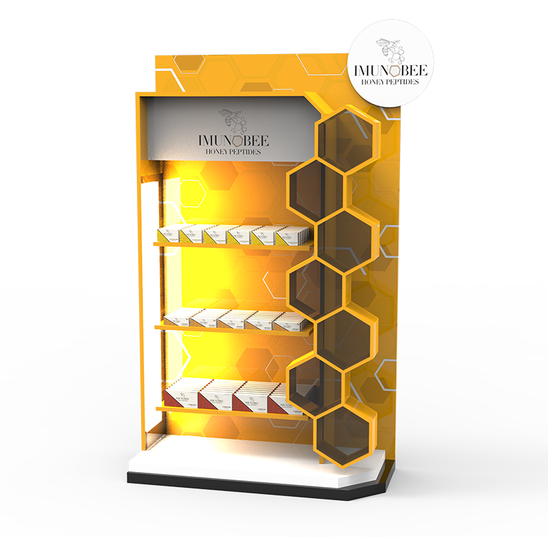 Apache Modern Honeycomb Shaped Skincare Metal Display Rack Customizable for Double-Sided Supermarket Shelves — view 3
