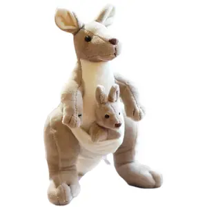Suka diemong boneka hewan kanguru lucu mewah ibu dan mainan anak bayi dapat dilepas mainan kanguru lembut