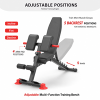 Banc de musculation réglable multifonctionnel avec fonction preacher curl et développateur de jambes pour la maison
