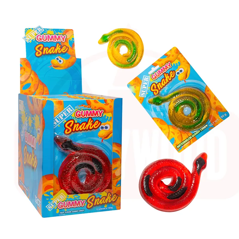 Holeywood 3D Gummy Candy 150g Halloween Prank Crawling Snake Mixed Fruit Flavored Halal Gummy Candy with Sweet Sugar