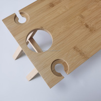 Pliant table de pique-nique en bois avec porte-verre à vin