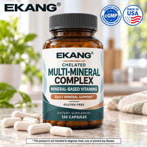 Hecho en EE. UU. Complejo Multimineral Quelado Vitaminas Sin Gluten Suplemento Dietético 120 Cápsulas Soporte Mineral Diario - Product Image 1