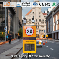 Panneau de signalisation routière solaire à LED avec reconnaissance de plaque d'immatriculation et affichage de la vitesse, film réfléchissant de quatrième qualité, acier galvanisé, aluminium