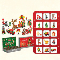 Calendrier de l'Avent de Noël AJB, blocs de construction, boîte mystère, 24 mini-modèles différents, compte à rebours de 24 jours, briques DIY, jouet éducatif