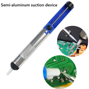 Durable Blue Semi-Aluminium Metal Desoldering <strong>Pump</strong> Tool Hand Welding <strong>Vacuums</strong> for Soldering Iron Removal Desoldering Station - Product Image 2