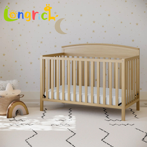 High Quality Solid Wood 5-In-1 Convertible Crib Changing Table Bedding <strong>Set</strong> Modern Design for Newborn 3 Years Children Bedroom - Product Image 1