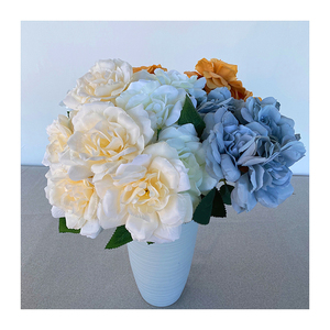 Bouquet di 7 Rose di Neve Artificiali in <span class=keywords><strong>Seta</strong></span> Impermeabile, Venduto Direttamente dalla Fabbrica, Ideale per Matrimoni - Product Image 2