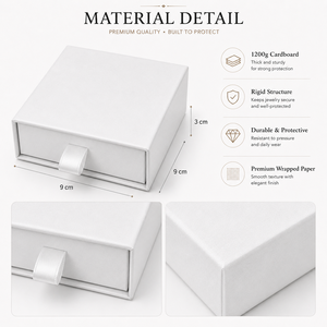 Custom Logo Drawer Jewelry Packaging Box with Satin Insert for Ring Necklace Bracelet and gift store jewelry brands - Product Image 3