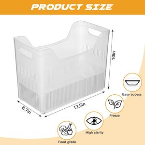 Eco-Friendly Transparent PP <b>Rectangular</b> <b>Storage</b> <b>Basket</b> 10-20L Capacity for Desktop Clutter Sorting - Product Image 2