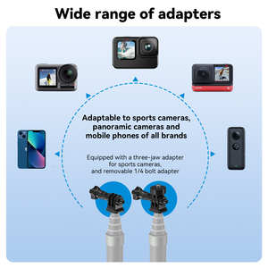 Bâton de selfie portable Telesin pour <span class=keywords><strong>Go</strong></span> <span class=keywords><strong>Pro</strong></span> <span class=keywords><strong>Hero</strong></span> 13 DJI Action <span class=keywords><strong>5</strong></span> Caméras sportives 1,2 mètres extensible en fibre de carbone - Product Image 4