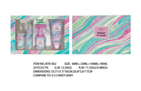 Coffret Cadeau Parfum Femme 4 Pièces – Brume Corporelle Longue Durée, Parfum Cheveux, Mini Parfum, Lait Corporel – Kit de Voyage Soin Beauté