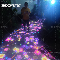 Projecteur de sol immersif HOVY pour intérieur avec Wi-Fi intégré - Laser publicitaire portable pour cinéma maison et usage professionnel