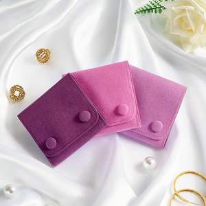 Pochette à bijoux en daim à pression <span class=keywords><strong>de</strong></span> couleur violette assortie pour bijoux sacs-cadeaux <span class=keywords><strong>de</strong></span> petite entreprise Logo personnalisé imprimé - Product Image 4