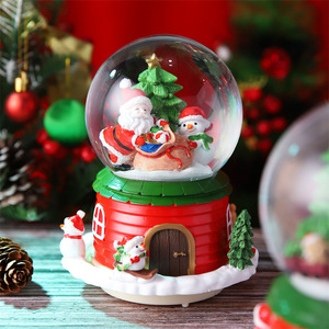 Boule à neige lumineuse festive avec Père Noël <span class=keywords><strong>et</strong></span> ours en résine, ornement de maison pour les fêtes <span class=keywords><strong>et</strong></span> cadeau saisonnier - Product Image 3